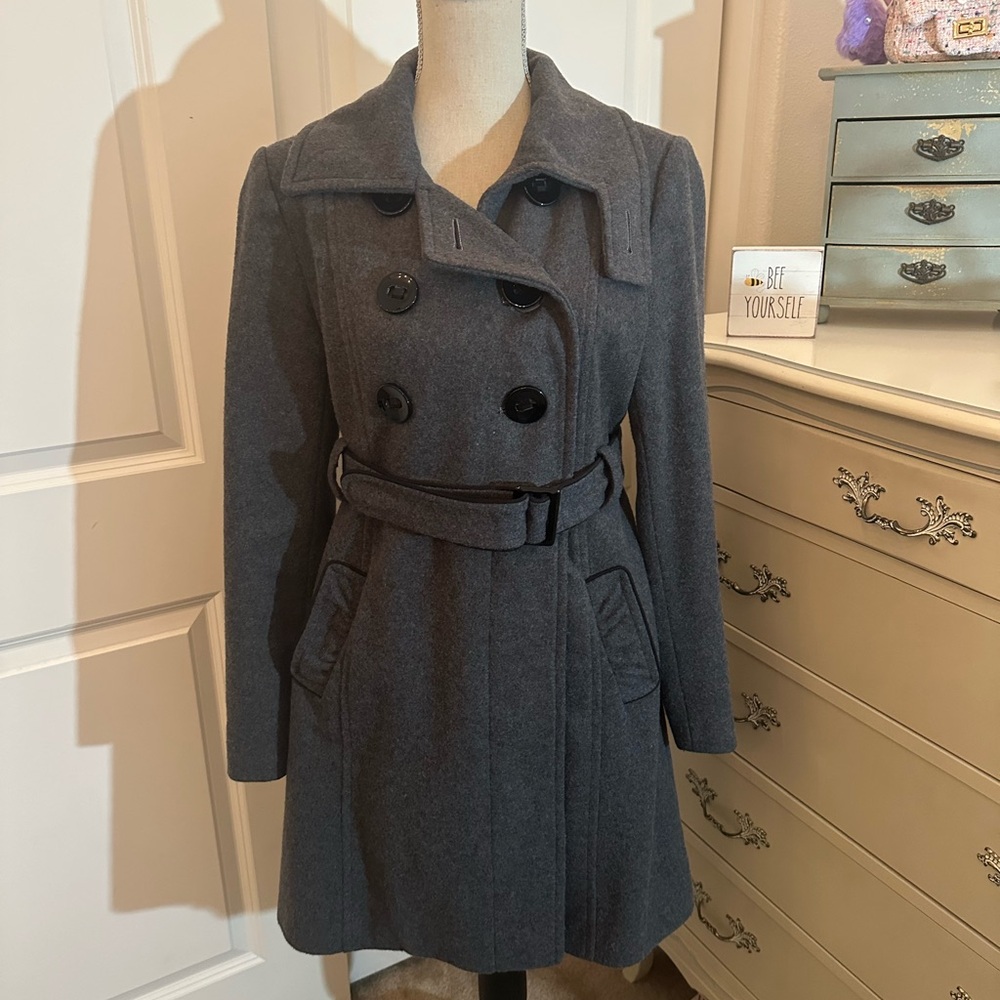 Vintage BeBe Dark Gray Double-Breasted Trench Coat